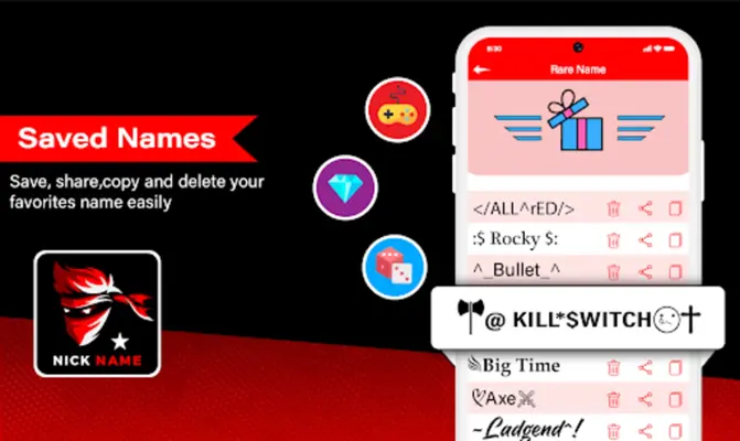 Gamer Nickname Generator android App screenshot 2